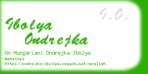 ibolya ondrejka business card